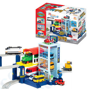 韩国直邮尽快儿童火车站台汽车轨道套装汽车升降台客运等候站点