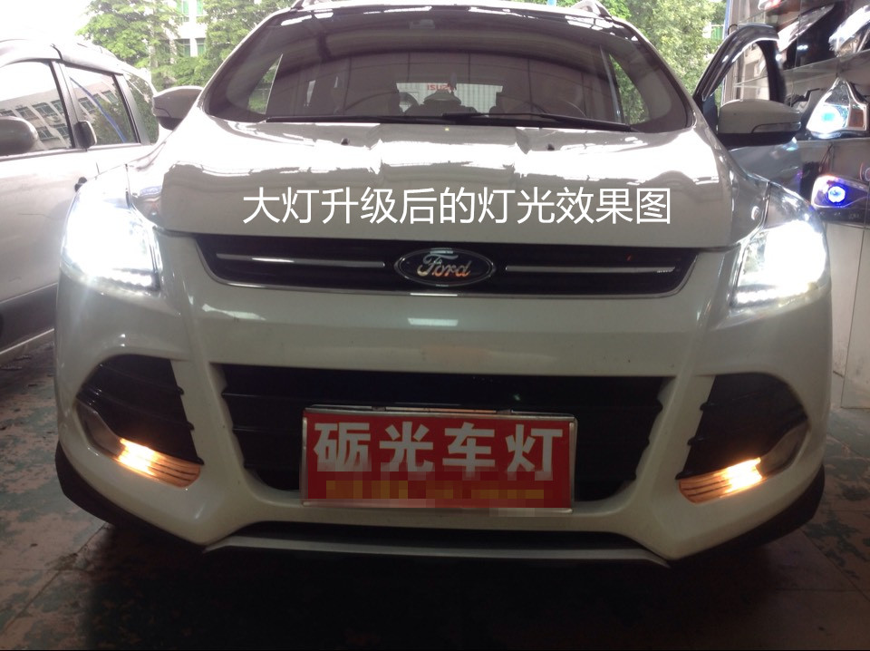 福特翼虎大灯改装氙气大灯海拉5双光透镜日行灯恶魔眼大灯总成
