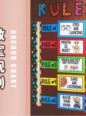 Anchor Chart要点图规则class rules墙贴教室装饰海报教具英语
