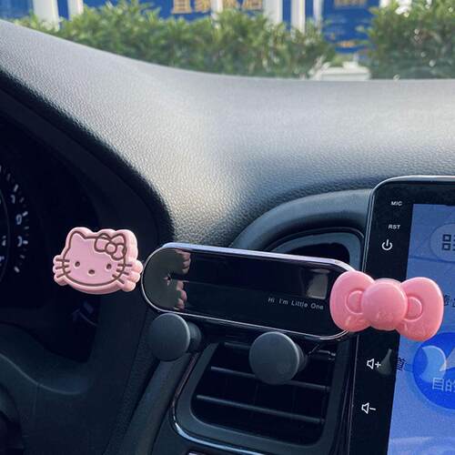 蝴蝶结小猫车载手机支架