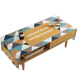 棉麻茶几桌布北欧ins风餐桌布电视柜盖布防水防烫茶几垫现代简约