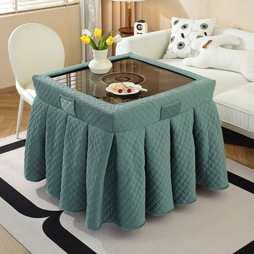 烤火桌罩套正方形冬季新款麻将机烤火围罩布加厚加绒电炉罩烤火罩