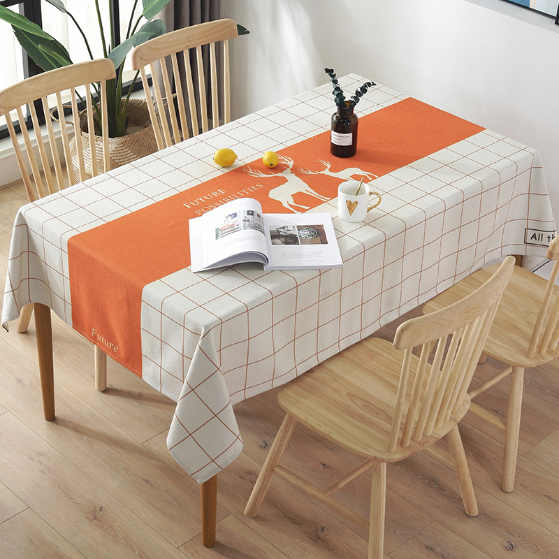 北欧风棉麻加厚防水防烫餐桌布