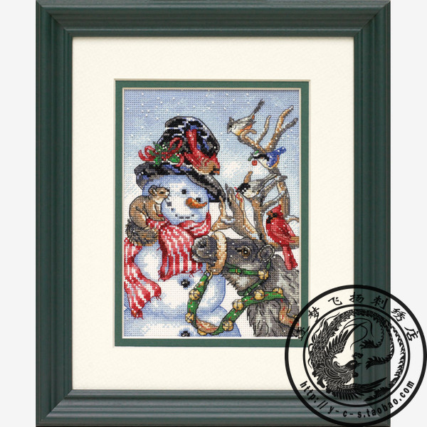 【现货新版】美国原装进口dim十字绣套件 08824 雪人和驯鹿