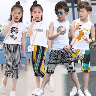 裤 2026春季 女童格子衬衫 儿童套装 子两件套 新款