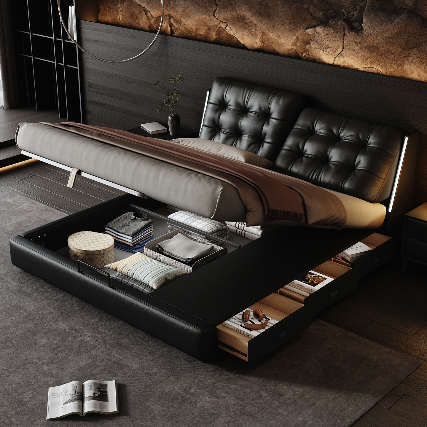 加厚加宽榉木排骨架+意大利宝格恩牛皮