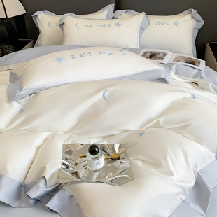 床上用品三件套床笠 丝滑高级感冰丝四件套轻奢风天丝床单被套夏季