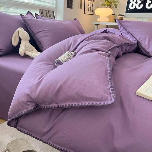 A类全棉纯棉四件套简约ins风