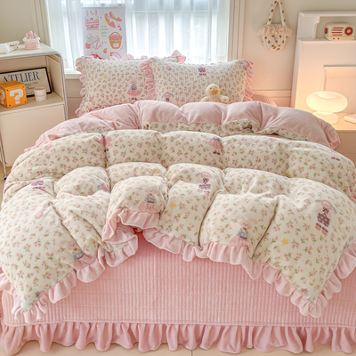 A类床盖款牛奶绒四件套母婴级