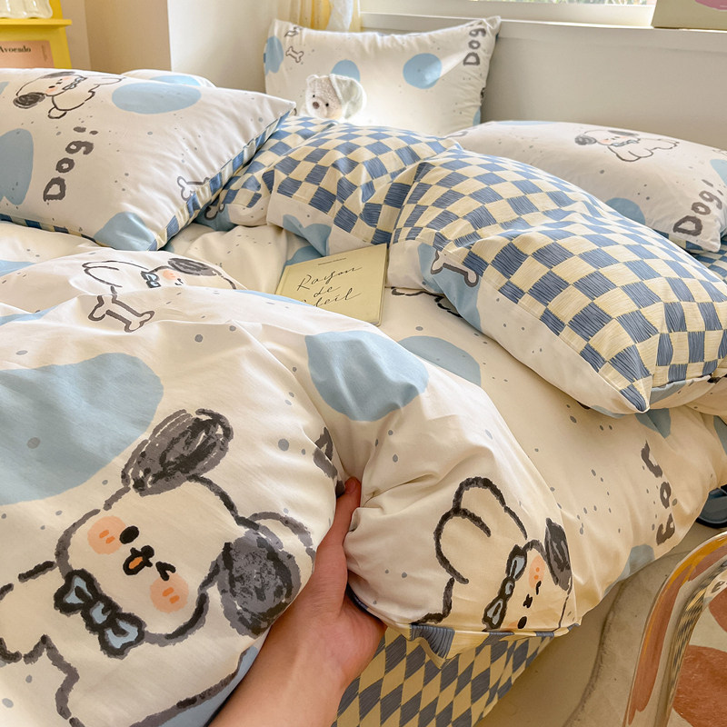 小清新全棉床上四件套纯棉被套床单人宿舍三件套儿童床笠四季床品,床上用品,床品套件/四件套/多件套,淘宝优惠券,粉丝福利购,淘宝优惠卷