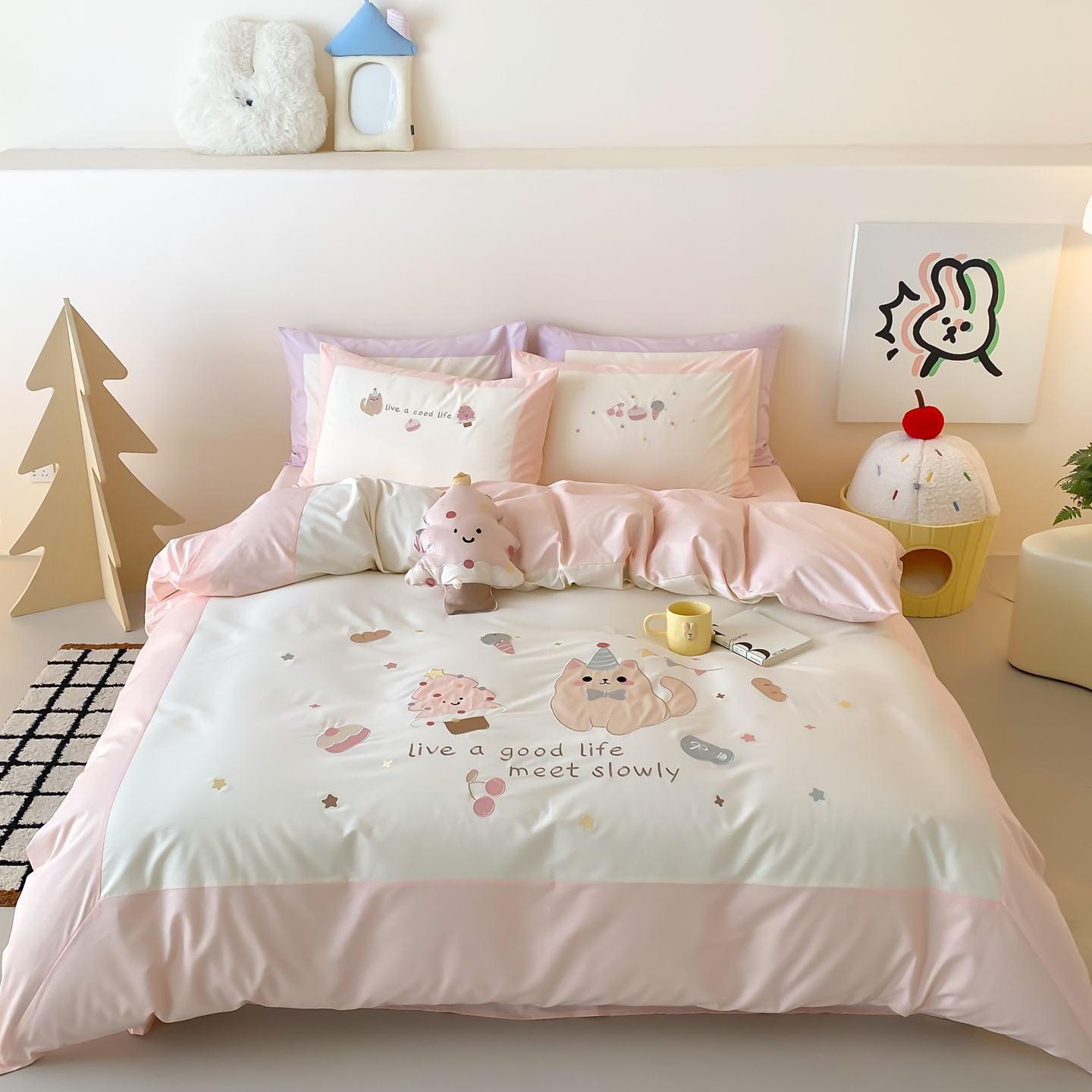 A类母婴级100纯棉四件套少女心