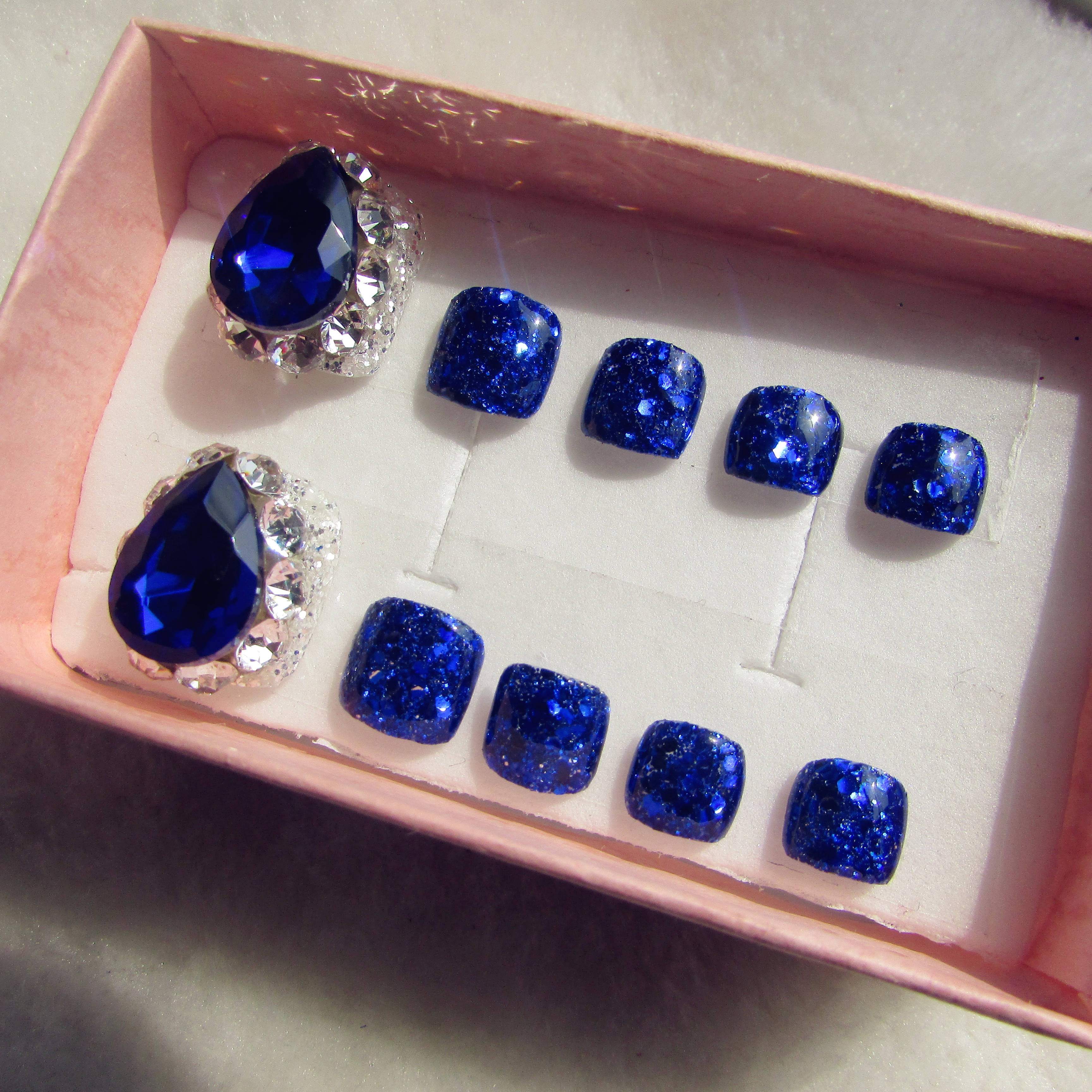 包邮手工定制光疗甲新娘甲假指甲成品脚趾甲贴片新娘美甲