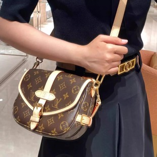 現(xiàn)貨天花板 單肩斜挎包M46740女包 BB老花雙子星馬鞍包新款 SAUMUR