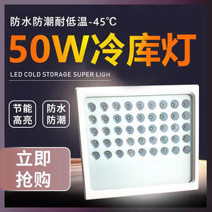 LED冷库耐低温防水灯方形灯50W探照广告灯户外工地灯工厂车间照明