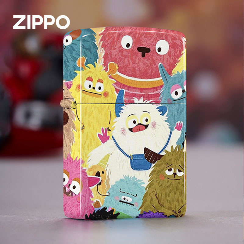 zippo打火机正品 狞萌物语彩印防风煤油打火机送男生创意生日礼物