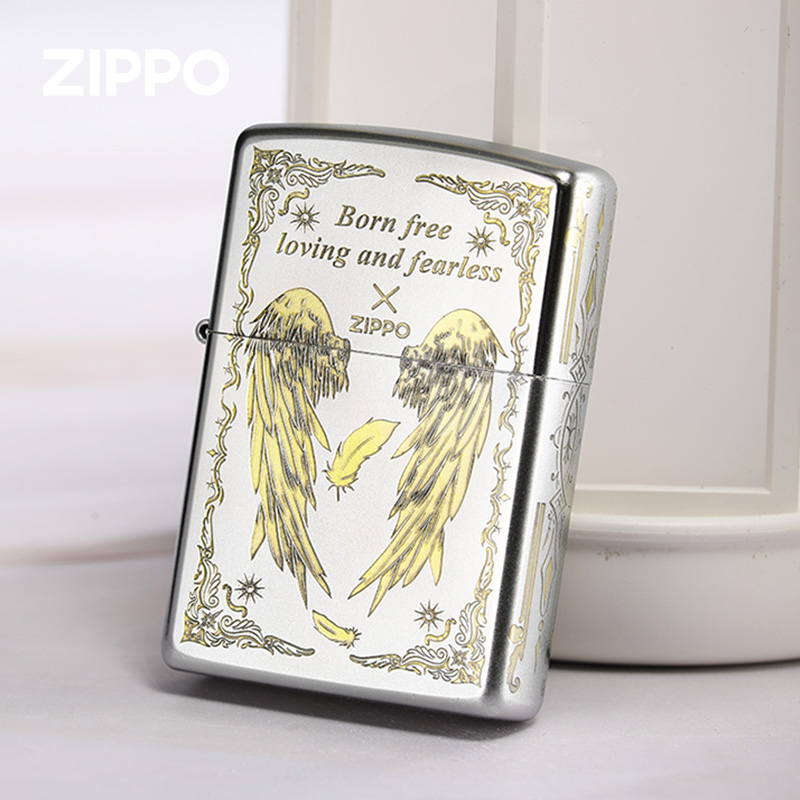 zippo打火机生而自由 爱而无畏官方芝宝防风煤油火机雕刻送男友礼