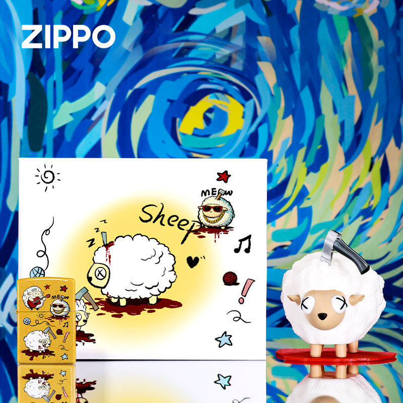 zippo打火机夜光彩印 绵羊咩咩可爱专属手办礼盒生日礼物送男女生