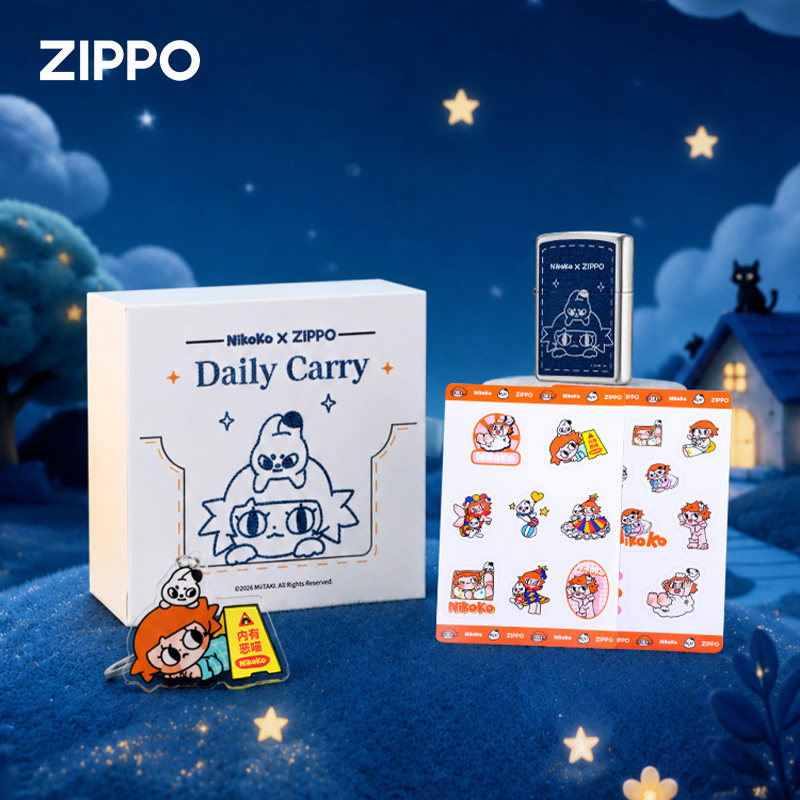 ZIPPO X MiiTAKI米塔集 Nikoko zippo打火机正品IP联名款蓝线星叙