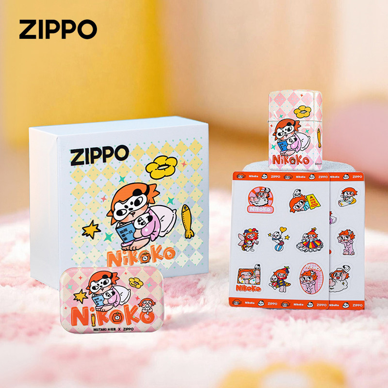 ZIPPO X MiiTAKI米塔集Nikoko zippo打火机正品IP联名款 闲趣猫语