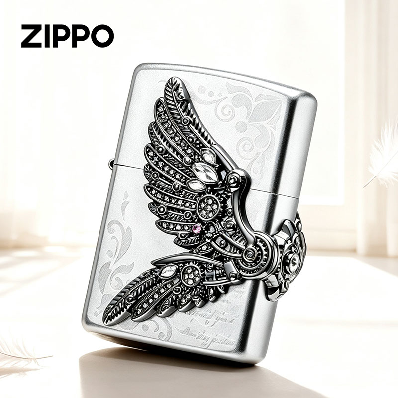 正版zippo打火机振翼逐光图片