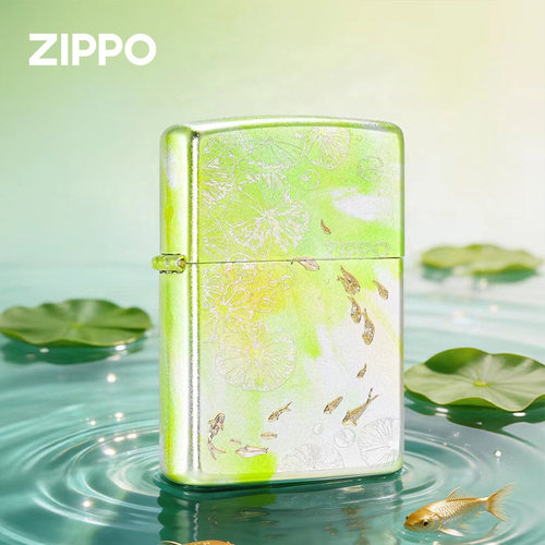 zippo打火机 正品荷间游鲤 之宝煤油防风打火机生日礼物送男朋友