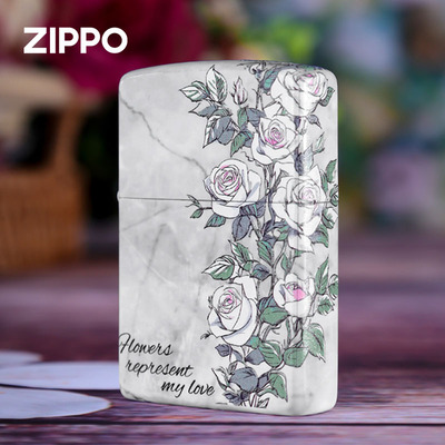zippo打火机正品爱在心花夜光 煤油防风彩印创意七夕礼物送男友