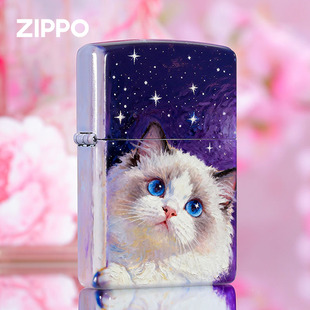 zippo打火机 星空布偶夜光彩印防风煤油新年情人节礼物送男友生女