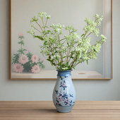 手绘青花瓷景德镇花瓶花器花盆花插中式 陶罐插花摆件复古怀旧仿古