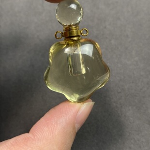 天然黄水晶星星香水瓶项链精油瓶吊坠 可以装粉末胎毛全净体瓶子