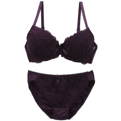 花朵蕾丝罩杯文胸套装