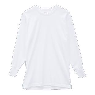 郡是GUNZE男士上衣日本制纯棉圆领抗菌防臭干净整洁时尚长袖上衣