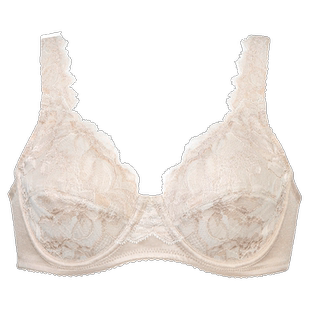 华歌尔Wacoal LASEE全罩杯大码内衣防下垂保湿蕾丝薄款文胸女11G