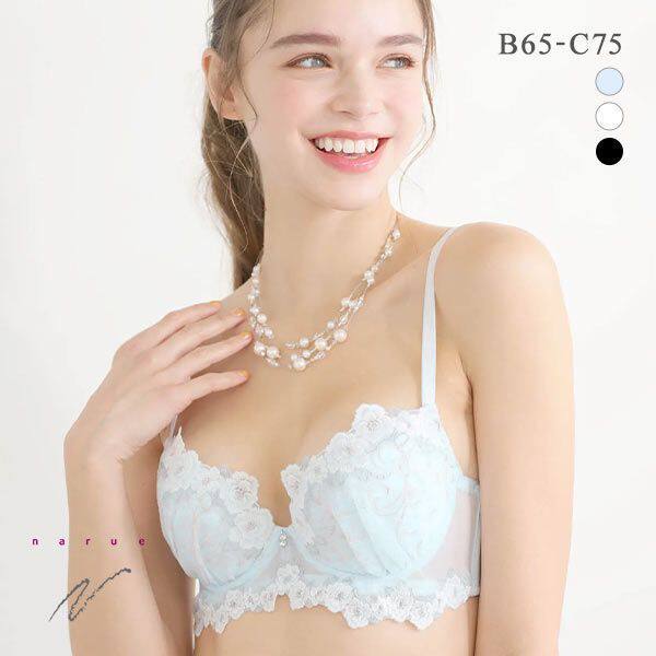 NARUE舒适上托聚拢可爱蕾丝文胸