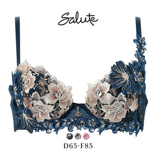 华歌尔Salute内衣女聚拢上托显大性感重工刺绣日系蕾丝文胸罩28G