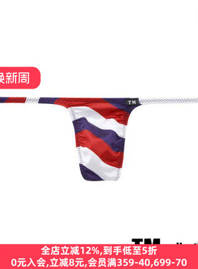 TM collection男士内裤日本制时尚印花性感紧身细带低腰丁字T裤