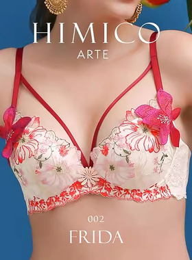 HIMICO内衣女聚拢侧收防外扩重工立体刺绣蕾丝性感火辣文胸罩A002