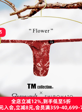 Gravevault男士内裤日本制柔软透气亲肤无痕性感印花低腰丁字T裤