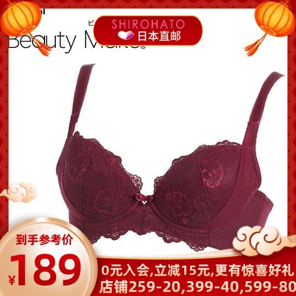 厚木ATSUGI女士内衣聚拢收副乳矫正立体美胸透气蕾丝透薄少女文胸