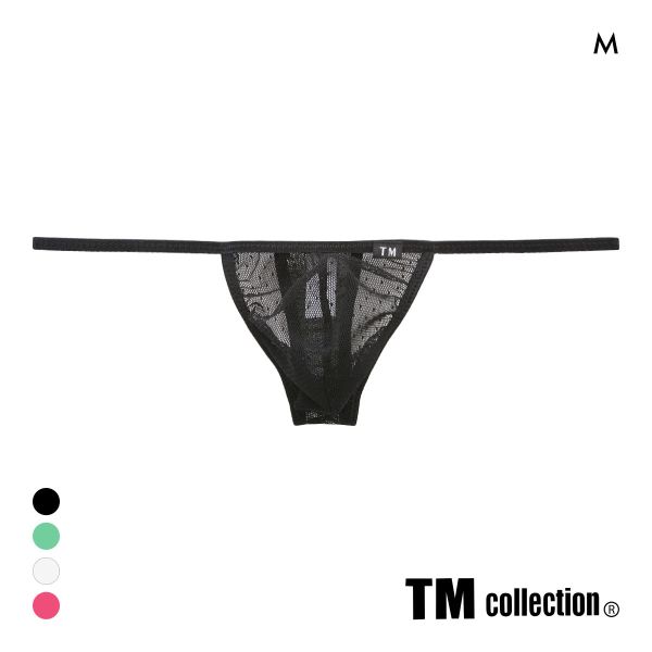 TM collection男士内裤日本制透视网纱波点性感情趣低腰丁字T裤