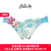 低腰三角裤 华歌尔Salute内裤 女重工刺绣性感透明诱惑无痕薄款 13G