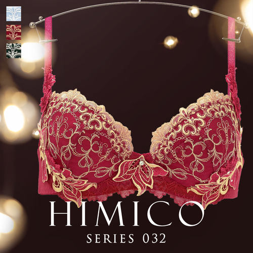 HIMICO性感聚拢新年红色蕾丝文胸