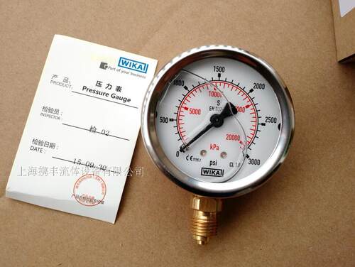 WIKA EN837-1 213.53.063 0-3000psi/kpa 波登管耐震压力表现货