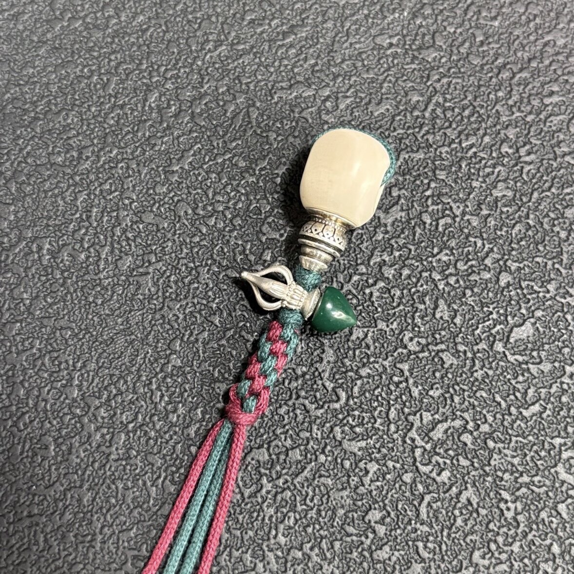 冰料猛犸三通套装999纯银塔头杵钺背云纯手工制文玩三通