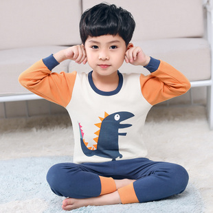 10岁小男孩恐龙睡衣 7全棉8 儿童3线衣套装 4纯棉内衣5男童秋衣秋裤