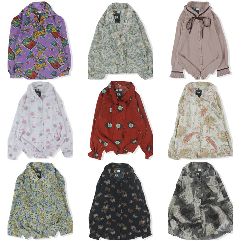 vintage日系复古着港风宽松衬衣油画巴洛克长袖碎印花衬衫男女817,女装/女士精品,衬衫,淘宝优惠券,粉丝福利购,淘宝优惠卷