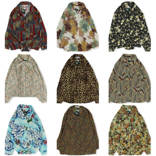 vintage日系复古着港风宽松衬衣油画巴洛克长袖 男女841 碎印花衬衫