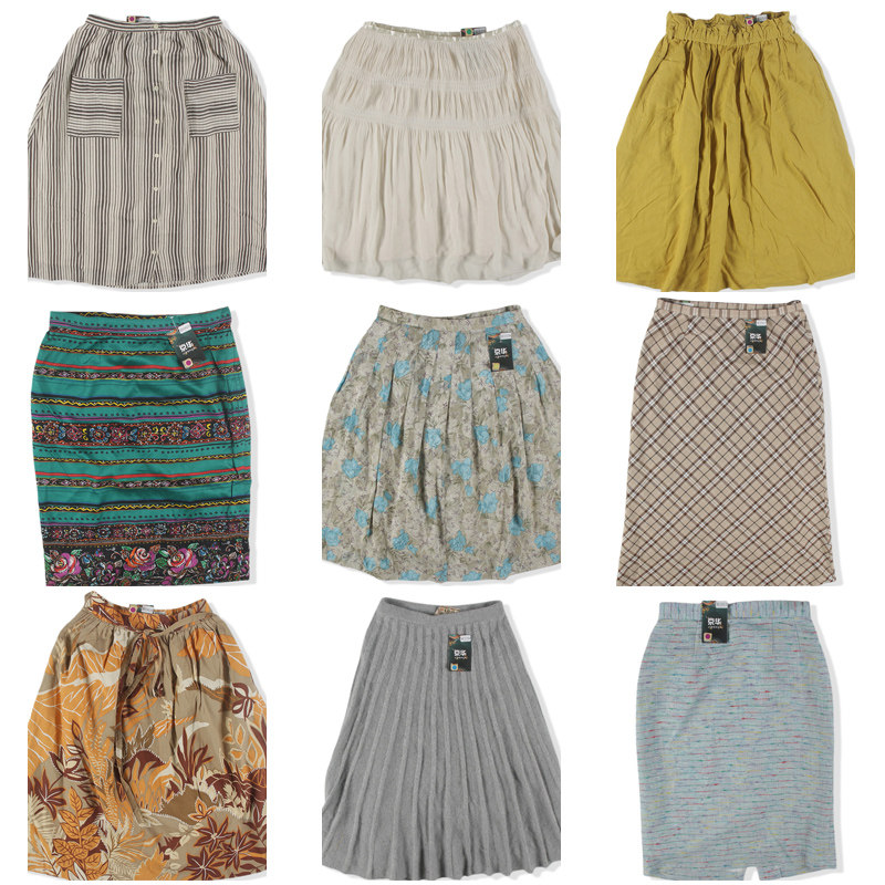 古着vintage复古日制半身裙纯色格A字大摆裙伞裙秋冬裙长款裙子10,女装/女士精品,半身裙,淘宝优惠券,粉丝福利购,淘宝优惠卷