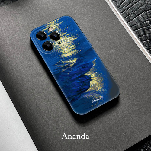 适用苹果14pro手机壳海浪星光vivox100油画风iPhone梵高opporeno11/10浪漫s19艺术13高级菲林neo98小众不撞壳