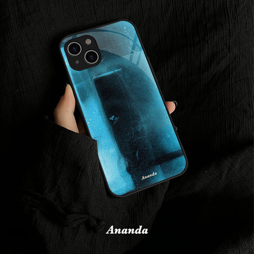 高级小众宅寂风手机壳适用iphone16promax苹果14绿蓝抽象设计15液态钢化玻璃全包软边13防摔保护套华为vivo12