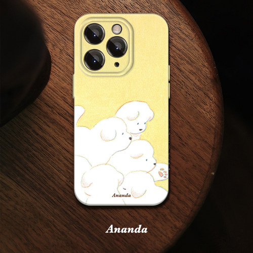 趣味可爱小狗们适用iPhone16promax苹果15pm手机壳14plus防摔13小众艺术不会撞壳OPPO华为12菲林全包软壳vivo